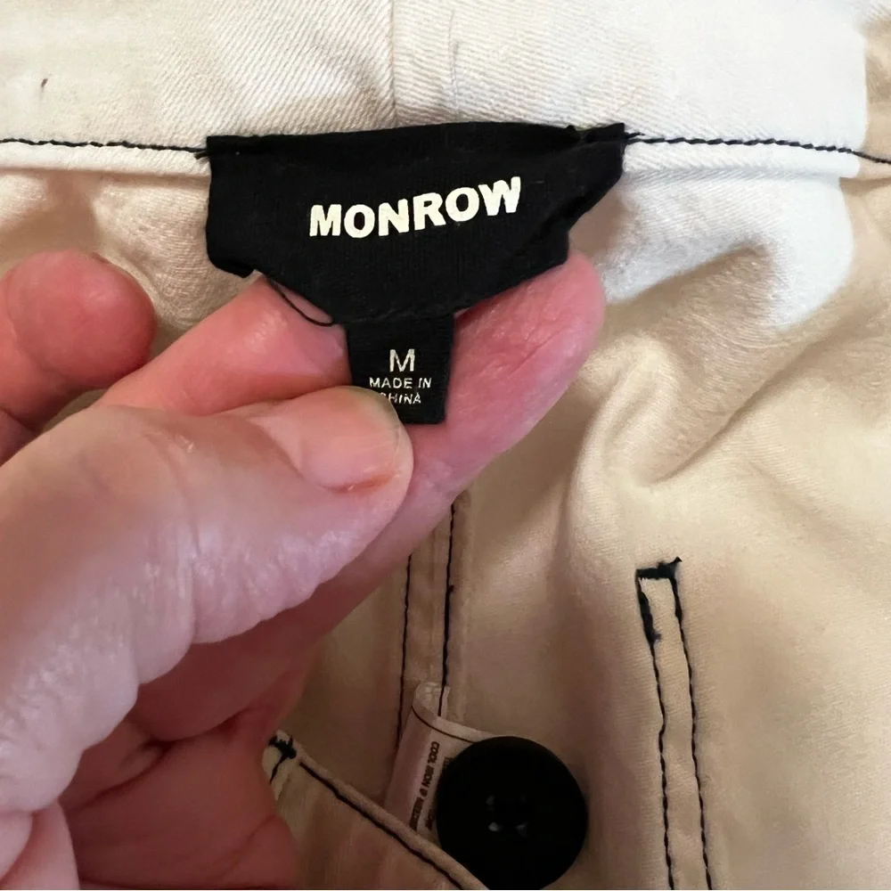 Monrow Wide Leg Pants In Off White Pockets High Rise Women’s M mom pleats - Picture 10 of 14